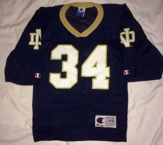 Euc Ncaa Notre Dame Champion Team Apparel Football Jersey 34 Youth L (14 - 16)