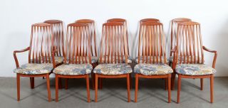 Set Of 10 Mid Century Benny Linden Danish Modern Teak Dining Chairs