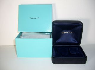 Tiffany Jewelry Box Black Suede,  Blue Box,  Bracelet Bangle Cuff Watch Vintage