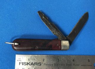 Vintage Usa Colonial Prov.  Ri Usa Made Electrician 2 Blade Pocket Knife /2k
