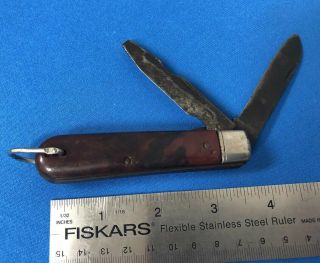 Vintage USA Colonial Prov.  RI USA Made Electrician 2 blade Pocket Knife /2K 2