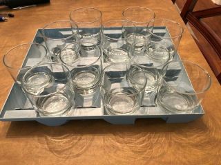 Vintage Eastern Airlines Cocktail Glass Set With Serving Tray