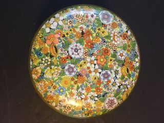 Vintage Floral Metal Tin By Daher Long Island Made In England