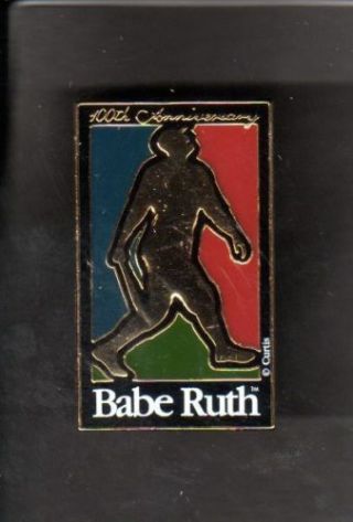 1995 100th Anniversary Babe Ruth York Yankees Hat Pin Back Button Square