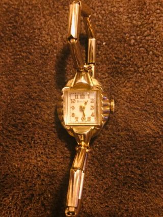 Vintage Ladies 1950’s Bulova Swiss L7 10k Rgp 17 Jewel Mechanical Watch T400116