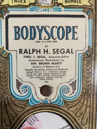 Vintage Bodyscope Anatomy Chart 1948 Ralph H Segal