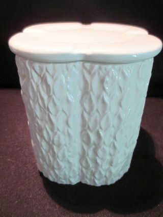 Estate Tiffany Tobacco Jar Cigarette Cov.  Box 4 Curve Sides - White Porcelain Nr