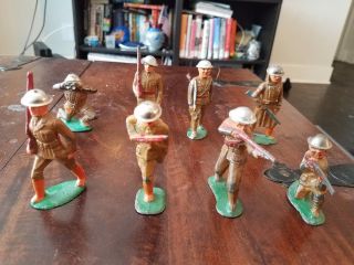Antique Set Of Cast Iron Wwi Toy Soldiers.  Made In Usa.
