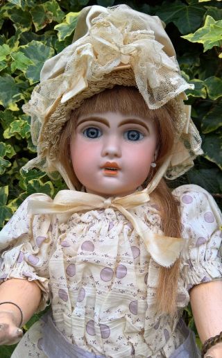 Antique Bebe Jumeau 1907 French Bisque Head Doll Size 9 - 20 "