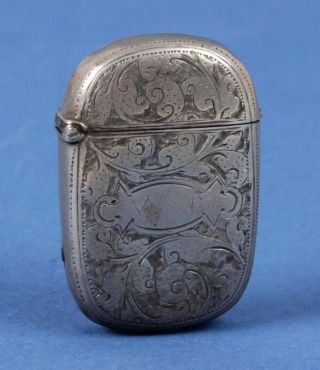 Antique Vesta 1885 925 Sterling Silver Case Birmingham,  17g Minshull & Latimer