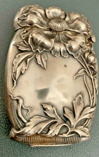 Antique Silver Plated Snuff Box - Very Embossed.  Initials FB.  Dented 2