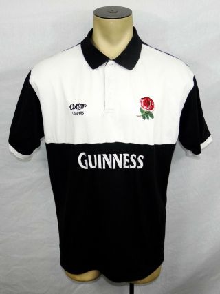 Mens Guinness Cotton Traders England Rugby Polo Shirt Size Xl