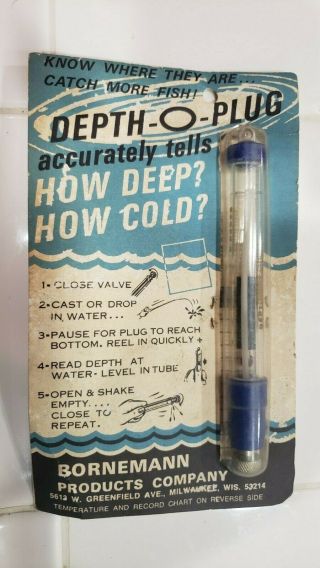 Depth - O - Plug.  Vintage Fish Finder.  Thermometer And Depth Gauge.  Fishing Tool.