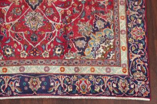 Semi - Antique Traditional Red Floral Kashmar Area Rug Hand - Knotted Bedroom 6 
