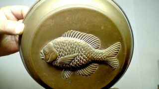 Vintage Copper Tin Lined Perch Fish Mold