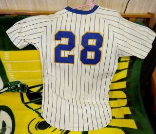 Rick Manning Game Worn Jersey 28 Milwaukee Brewers Sully 1980 ' s 2