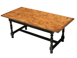 20th C Eldred Wheeler William & Mary Antique Style Tiger Maple Coffee Table