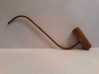 Vtg Large Corn Cob Pipe With Long Curved Bamboo Stem,  Phoenix America Boonville