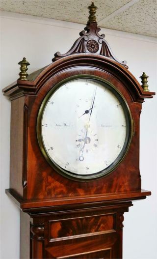 Luxury Antique Regency 8 Day Flame Mahogany Precision Regulator Longcase Clock 2