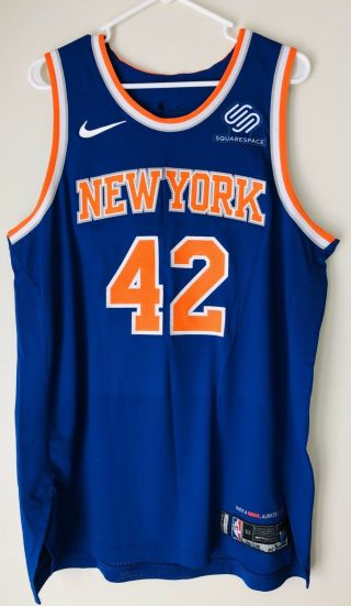 Lance Thomas 42 York Knicks 2018 Game Worn Nike Nba Jersey Msg - Steiner