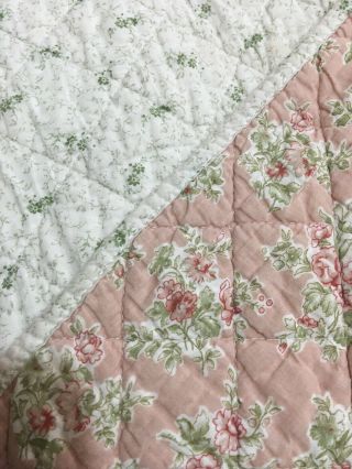 Vintage Laura Ashley Full/queen Quilt/matching Two Match Shams Shabby Chic Look