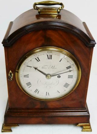 Rare Antique English Thomas Pace Of London Mahogany Fusee Verge Bracket Clock 3