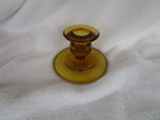 Vintage Amber Glass Candle Stick Holder Item