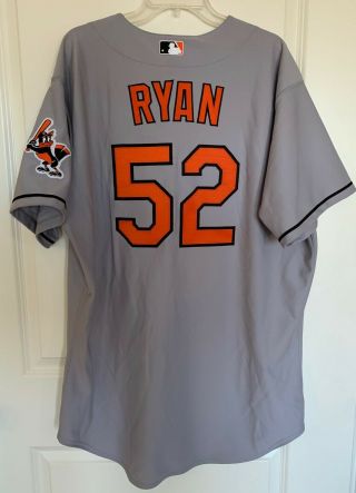 MLB Baltimore Orioles B.  J.  RYAN 49 Majestic Team - Issued Road Jersey (Size 50) 2