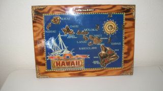 Vintage Map Of The Hawaiian Islands Clock Hawaii Ornate Corners Conditio