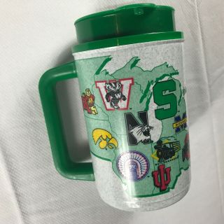 Michigan State Mug Vtg Thermo Travel Tumbler Sparty Big 10 Usa Made Spartans Cup