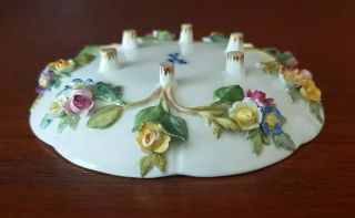Rare Antique 19thC Meissen Porcelain Applied 3D Encrusted Flowers Saucer/Dish 2