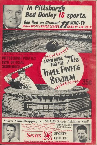 Vintage 1970 Pittsburgh Pirates Scorebook / Program Baseball Roberto Clemente