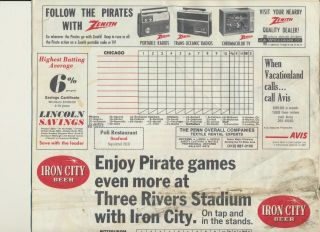 Vintage 1970 PITTSBURGH PIRATES Scorebook / Program Baseball ROBERTO CLEMENTE 2