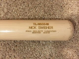 Cleveland Indians Nick Swisher Game Bat