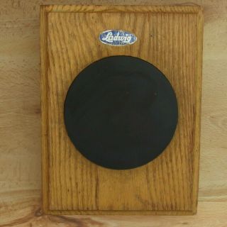 Vintage Ludwig Practice Drum Pad 4 3/4 " Diameter Black Rubber On Solid Oak Base