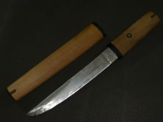 Tanto (sword) W/white Sheath : Showa : 10.  6 × 5.  9 " 130g