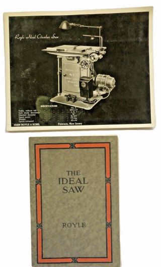 Vintage Royle Ideal Circular Saw No.  2 Booklet Bulletin No.  285 W/photo