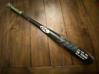 Tim Tebow Game Signed Rawlings Bat York Mets Tebow