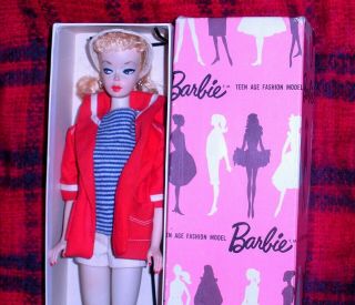 Vintage 1959 2 Blonde Pink Silhouette Dressed Box Ponytail Barbie Tm