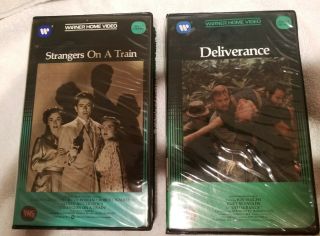 2 Vintage Vhs,  Deliverance Burt Reynolds,  Stragers On A Train,  Alfred Hitchcock
