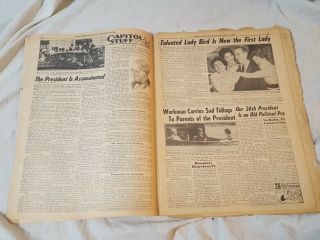 JFK Killed Vintage Newspaper Daily News 1963 John F Kennedy Assassination 3