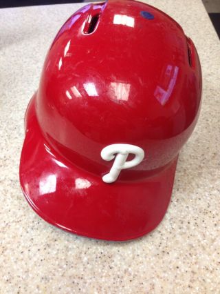 Philadelphia Phillies Game Issued Batting Helmet Mlb Hologram Authenticated