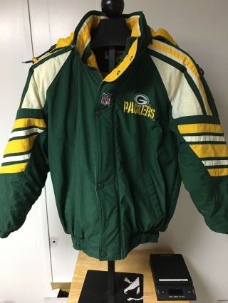 Vintage Green Bay Packers Starter Nfl Jacket With Hood Size M