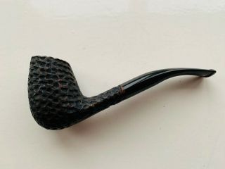 1970s Rare Peterson Rustic Freehand Semi Bent Egg Lightly Smoked Estate Pipe