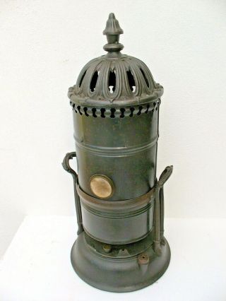 Old Antique Victorian Arts & Crafts Period Cast Iron And Tin Burner Heater