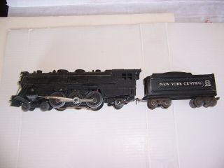 Vintage Metal Marx Locomotive Steam Engine 333 And Tender Ny Central 0 Gg