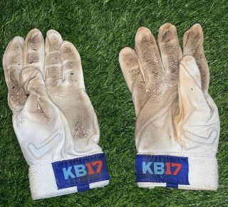 Kris Bryant Chicago Cubs Game Batting Gloves 2019 Use Loa
