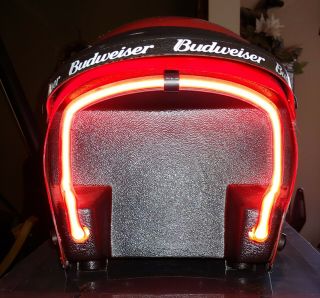Dale Earnhardt Jr Full - Size Lighted Budweiser Helmet Rare To Find Nascar Bell