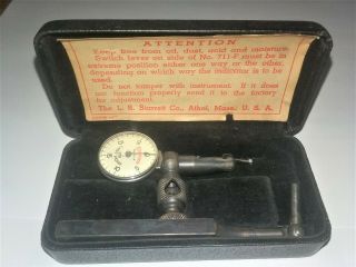 Vintage L.  S.  Starrett Co.  Last Word Universal Test Indicator 711 - F With Case