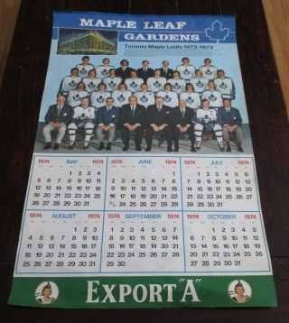 Export " A " Maple Leaf Gardens Calendar Page Toronto Maple Leafs 1972 - 1973